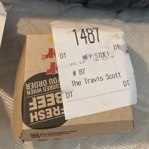 Travis scott meal with receipt